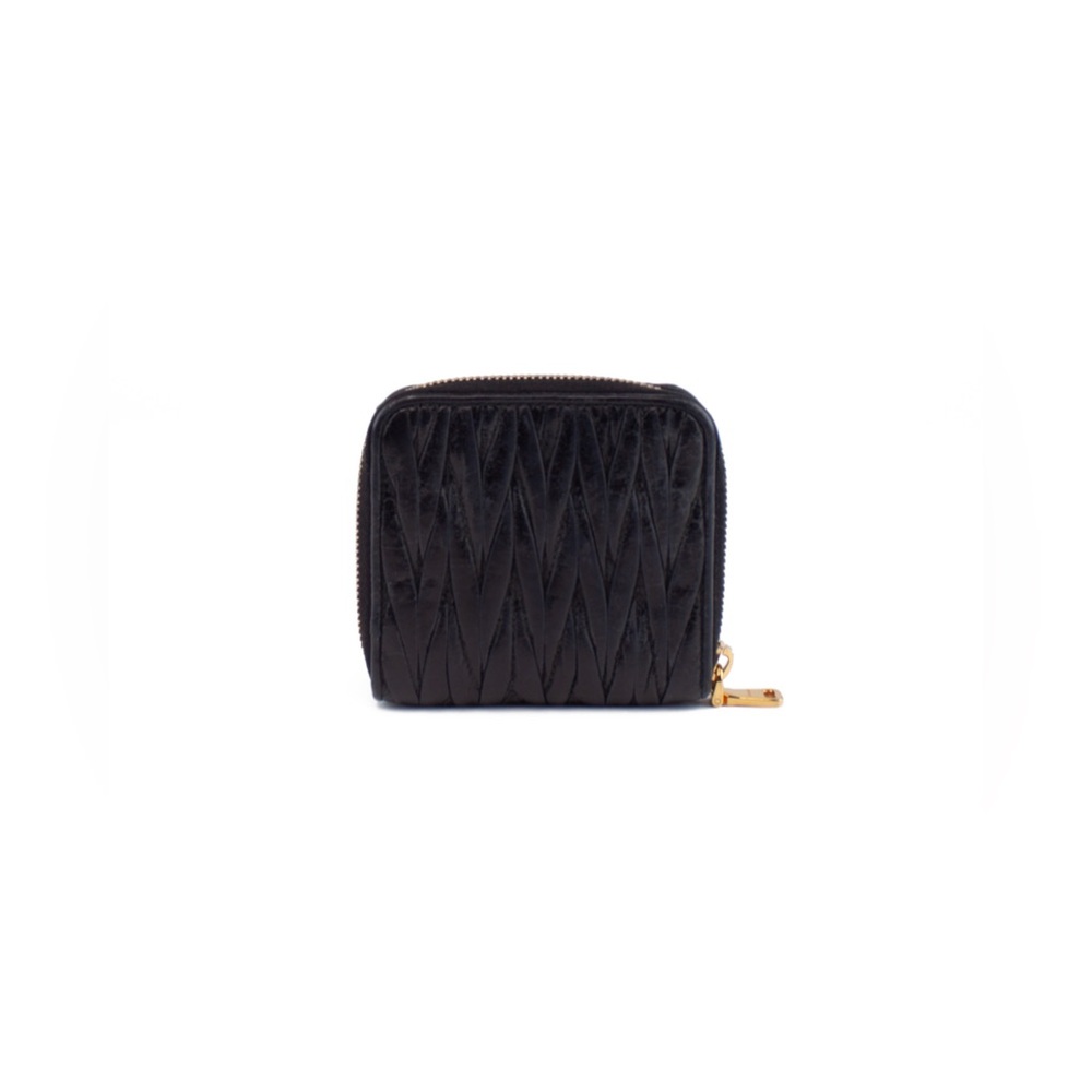 Miu Miu Black Leather Matelasse coin purse - Picture 2 of 4
